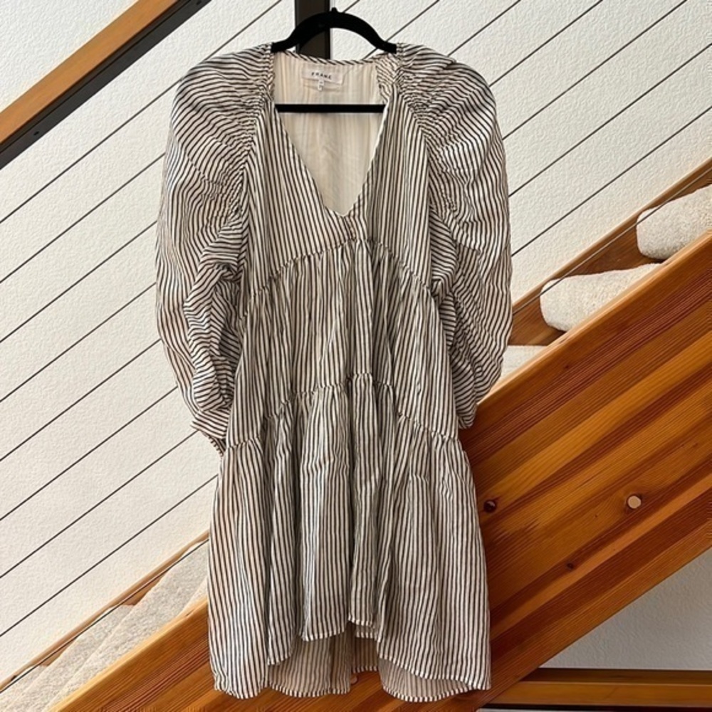 Frame High Low Striped Dress Sz S